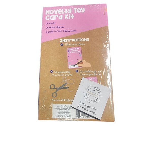 Novelty Toy Card Kit With 24 Cards 24 Plastic Llamas & 5 Yards Bakers Twine For - Picture 2 of 2